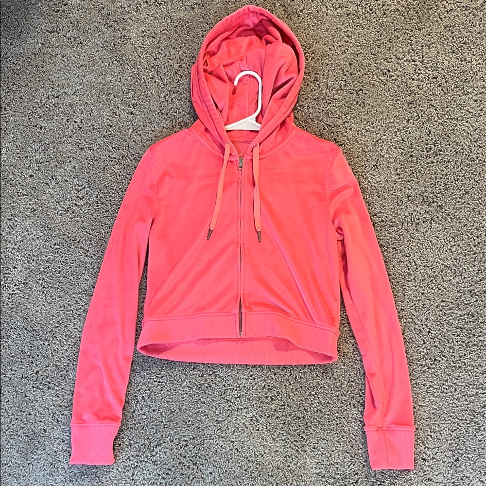 Aerie Bright Pink Zip-Up Hoodie